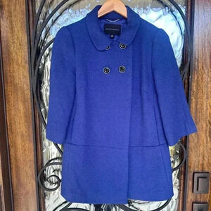 Banana Republic blue 3/4 sleeve wool blend double breasted pea coat  size xSmall